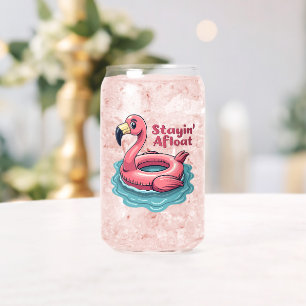 Stayin' Afloat Grappig Flamingo Zwembad Float Retr Blikvorm Glas