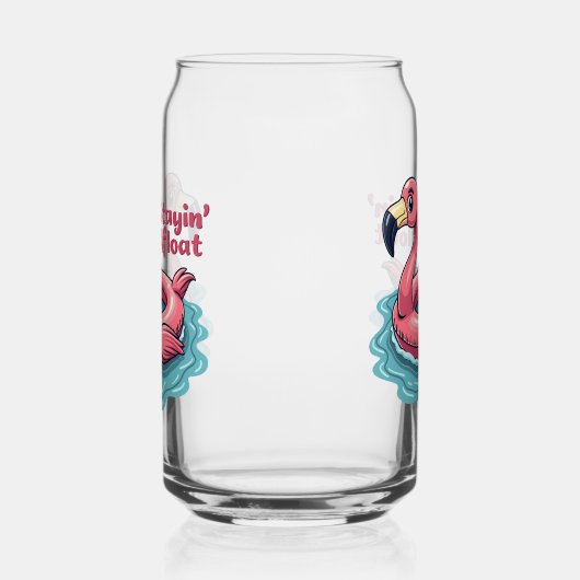 Stayin' Afloat Grappig Flamingo Zwembad Float Retr Blikvorm Glas (Rechts)