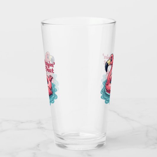 Stayin' Afloat Grappig Flamingo Zwembad Float Retr Glas (Rechts)