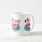 Stayin' Afloat Grappig Flamingo Zwembad Float Retr Koffiemok (Voorkant rechts)