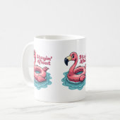 Stayin' Afloat Grappig Flamingo Zwembad Float Retr Koffiemok (Voorkant links)