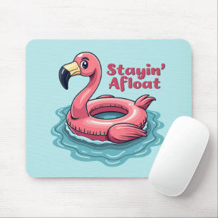 Stayin' Afloat Grappig Flamingo Zwembad Float Retr Muismat