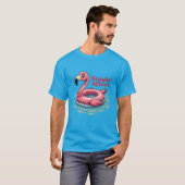 Stayin' Afloat Grappig Flamingo Zwembad Float Retr T-shirt (Voorkant volledig)