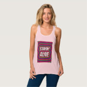STAYIN' ALIVE 1970S RETRO T-SHIRTS (Volledige Voorkant)