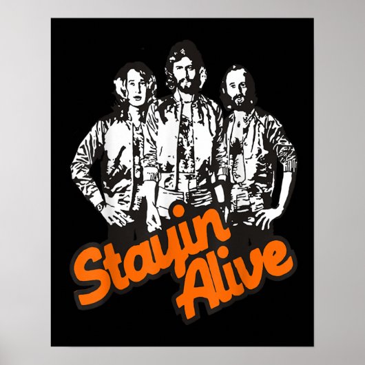 Stayin Alive Bee Gees Band Poster (Voorkant)