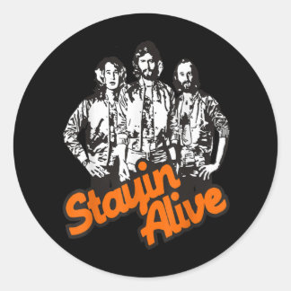 Stayin Alive Bee Gees Band Ronde Sticker