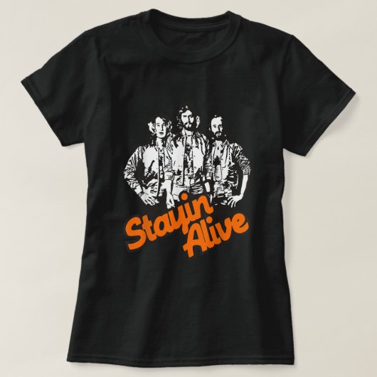 Stayin Alive Bee Gees Band T-shirt (Design voorkant)