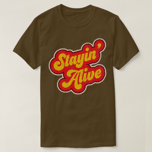 Stayin Alive Retro 1970 T-shirt (Design voorkant)
