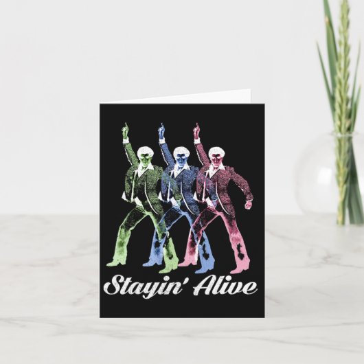 Stayin' Alive Style Dancing Retro Disco Kaart (Voorkant)
