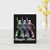 Stayin' Alive Style Dancing Retro Disco Kaart (Gele Bloem)