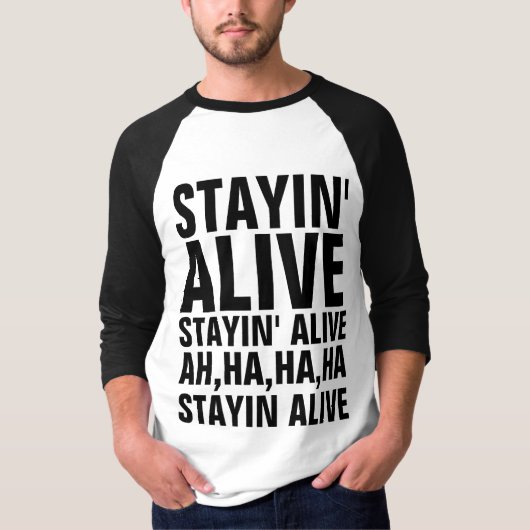 STAYIN'ALIVE DISCO DANCE 70's T-Shirts (Voorkant)