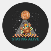 Staying Alive Disco 70s Turkije Thanksgiving Dans Ronde Sticker (Voorkant)