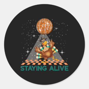 Staying Alive Disco 70s Turkije Thanksgiving Dans Ronde Sticker