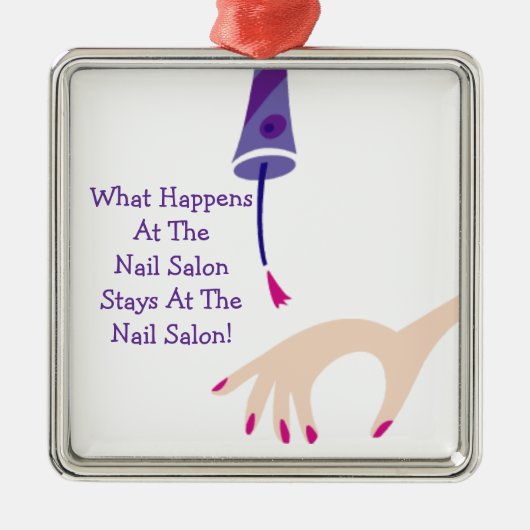 Stays bij de Nail Salon Metalen Ornament (Voorkant)