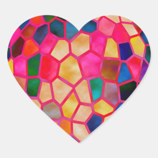 STBX licht rood gloeiend kristal Hart Sticker