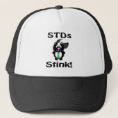 STD's Stinks Skunk Awareness Design Trucker Pet (Voorkant)
