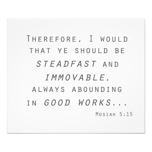 steadfast immobile lds scription mosiah foto afdruk (Voorkant)