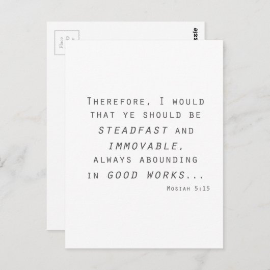 steadfast immobile mosiah lds scripting briefkaart (Voorkant / Achterkant)