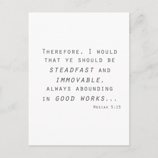 steadfast immobile mosiah lds scripting briefkaart (Voorkant)