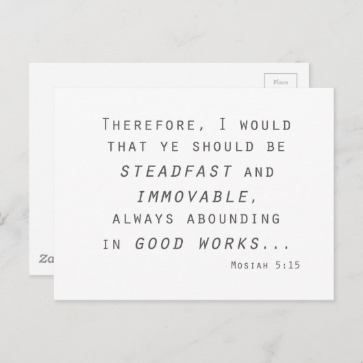 steadfast immobile mosiah lds scripting briefkaart (Voorkant / Achterkant)