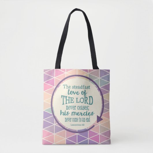Steadfast Love of God, Scripture Triangle Pattern Tote Bag (Voorkant)