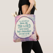 Steadfast Love of God, Scripture Triangle Pattern Tote Bag (Dichtbij)
