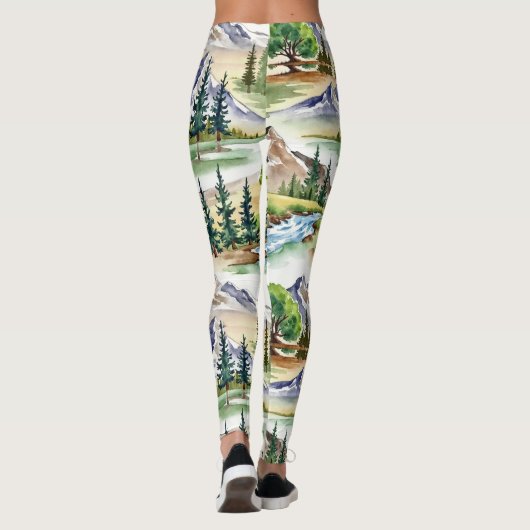 Steadfast Mountains Naadloos patroon Leggings (Achterkant)