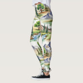 Steadfast Mountains Naadloos patroon Leggings (Links)