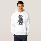 Steadfast Samurai Panda: De blauwe krijger Hoodie (Voorkant volledig)