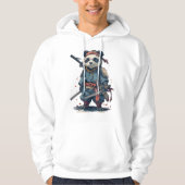 Steadfast Samurai Panda: De blauwe krijger Hoodie (Voorkant)