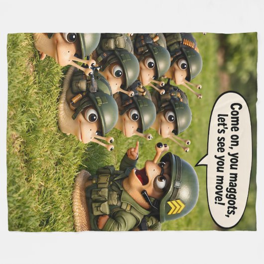 Steady army snail drill Sergeant fleece blanket Deken (Voorkant (Horizontaal))