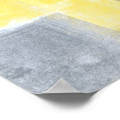 "Steady" grijze en gele Abstracte kunst Poster (Hoek)