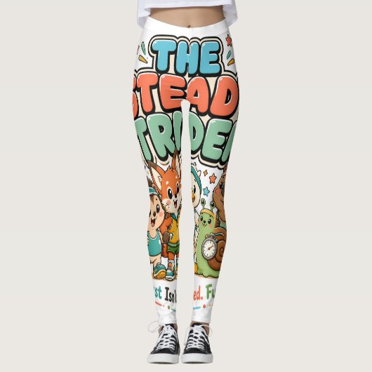 Steady Striders Schattige Hardloopclub Dieren Vrie Leggings (Voorkant)
