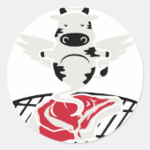 Steak Angel Ronde Sticker (Voorkant)