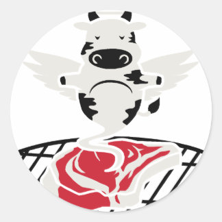 Steak Angel Ronde Sticker