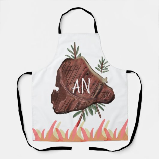 Steak Art BBQ Vaderdag Dad Grandpa Gift Adult Schort (Voorkant)