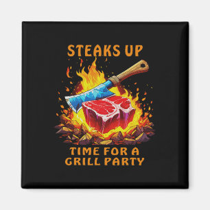 Steak Barbecue Feest Grappige Uitspraken Voor Mann Magneet