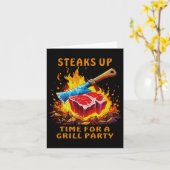 Steak barbecue party grappige uitspraken voor mann kaart (Gele Bloem)