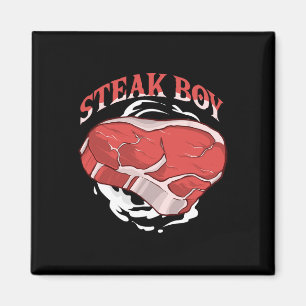 Steak Boy voor vleesliefhebbers en BBQ-fans die gr Magneet