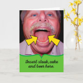 Steak, Cake en Beer hier vanavond voor hem Kaart (Gele Bloem)