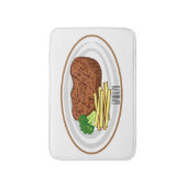 Steak cartoon illustratie badmat (Voorkant Verticaal)