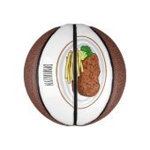 Steak cartoon illustratie basketbal (Verticaal)