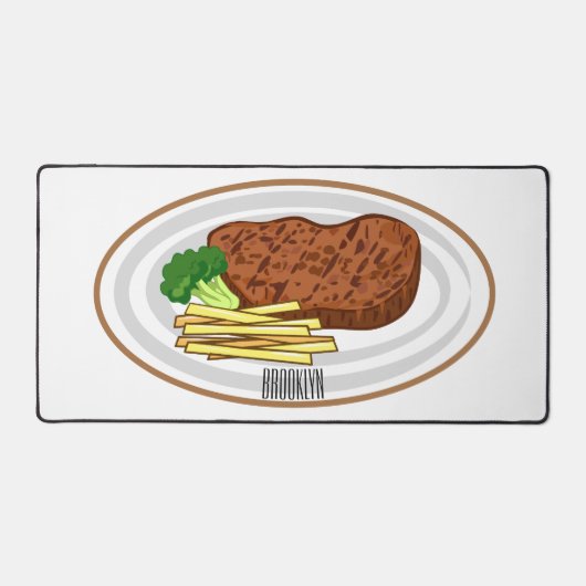 Steak cartoon illustratie bureaumat (Voorkant)