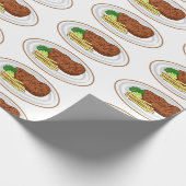 Steak cartoon illustratie cadeaupapier (Hoek)