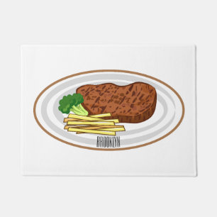 Steak cartoon illustratie deurmat
