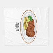 Steak cartoon illustratie fleece deken (Voorkant (Horizontaal))