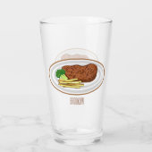 Steak cartoon illustratie glas (Achterkant)