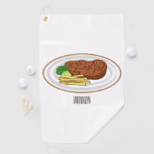 Steak cartoon illustratie golfhanddoek (Insitu)