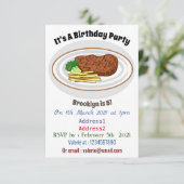 Steak cartoon illustratie kaart (Staand voorkant)