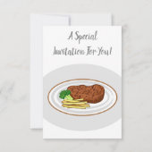 Steak cartoon illustratie kaart (Achterkant)